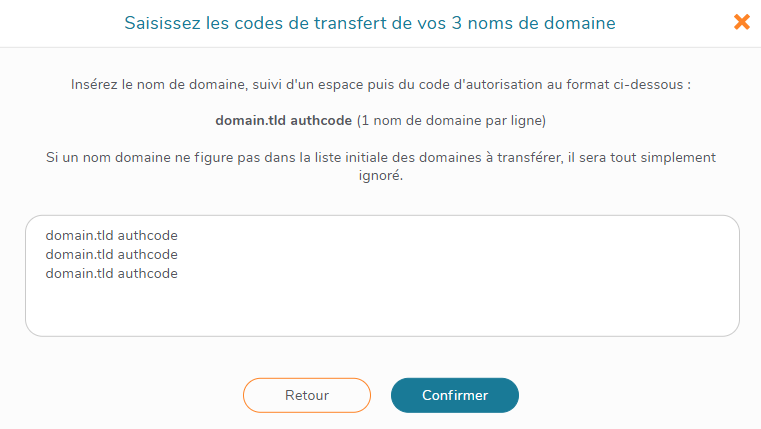 Uploader tous mes domaines et leurs codes