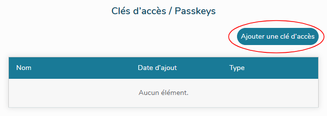 Clés d'accès (passkeys)