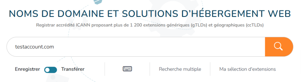 Recherche de nom de domaine