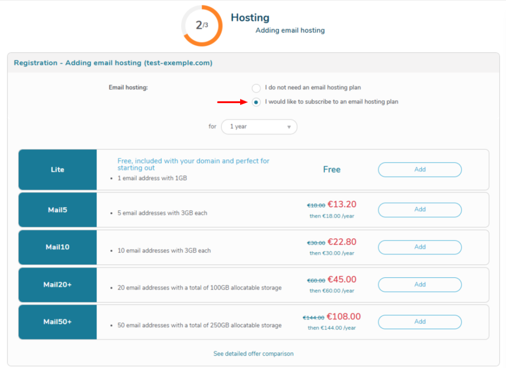 Adding email hosting