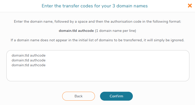 Upload your transfer codes all at once