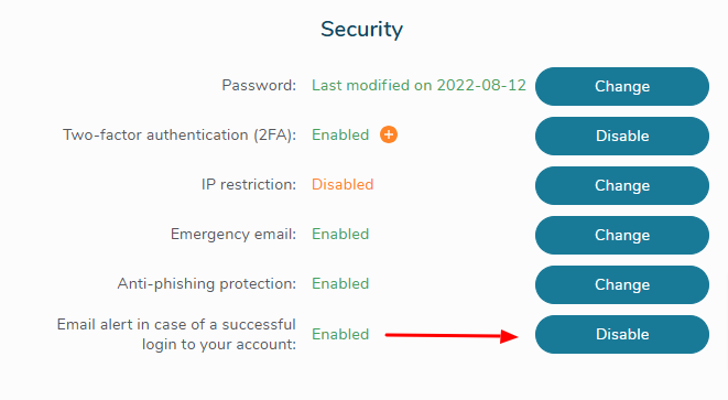 Email alert in case of login