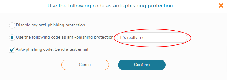 Anti-phishing code