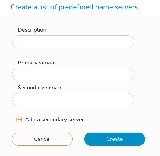 Create name server list