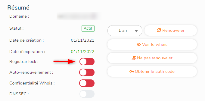 Protection contre les transferts