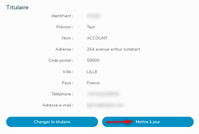 Modifier titulaire