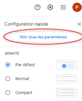 Tous les paramètres Gmail