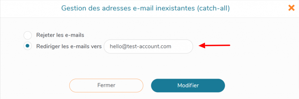 Rediriger les e-mails vers un catch-all