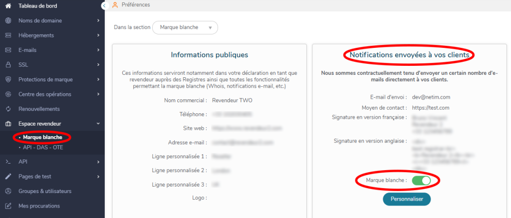 Notifications envoyées à vos clients - Marque blanche