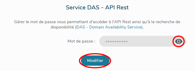 Service DAS - Mot de passe