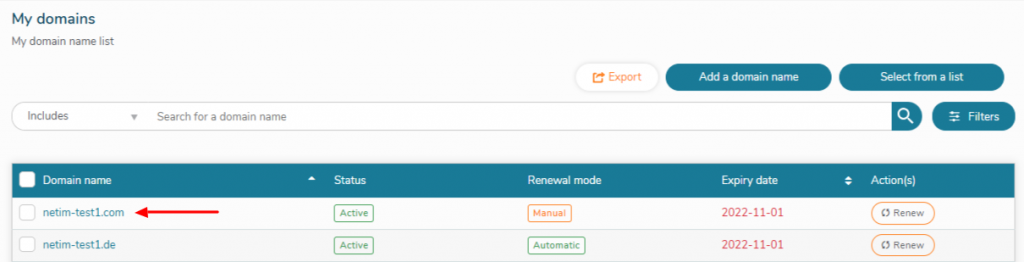 My domains