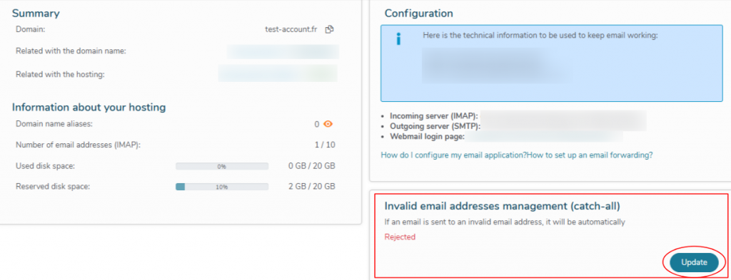 Invalid email addresses management (catch-all)