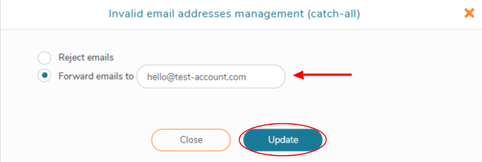 Choose your catch-all email adress