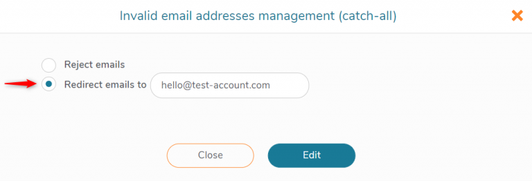 create a catch-all - invalid email adresses management (catch-all)