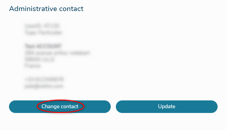 Administrative contact - change contact
