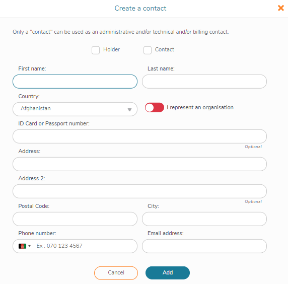 Create a new contact form