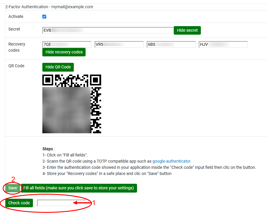 Webmail - Check code