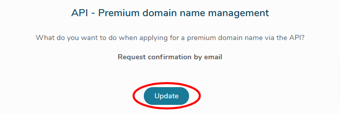 API – Update premium domain name management