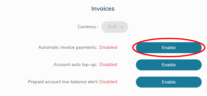 Enable automatic invoice payments