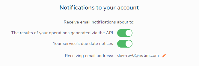 Notifications to your account