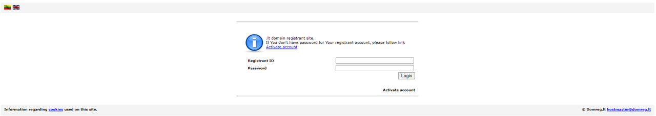 how to transfer a .lt domain - step 1