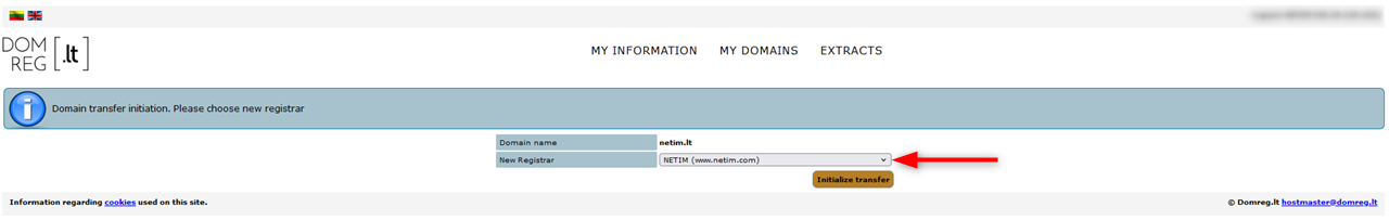 how to transfer a .lt domain - step 3