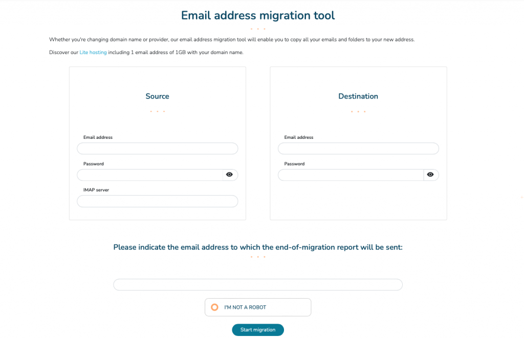 How to migrate my email address ?