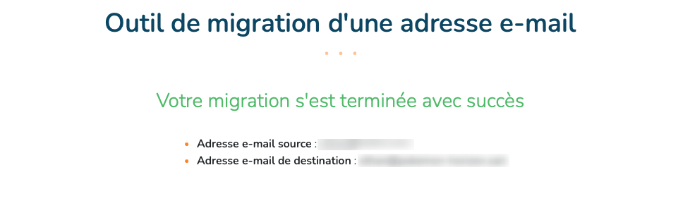 Migration de l'adresse e-mail terminée