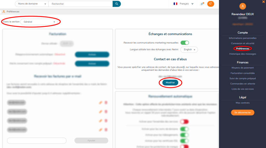 Contact en cas d'abus