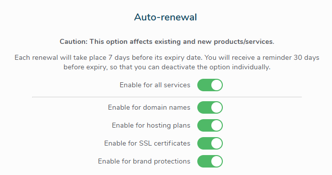 Auto-Renewal