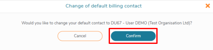 Changing the default billing contact