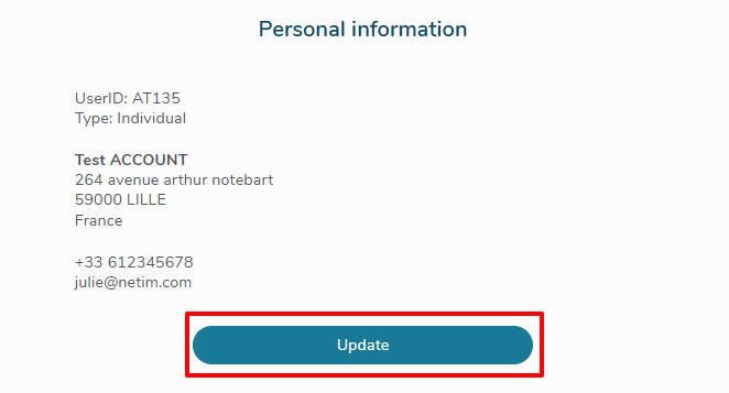 Confirm your personal information