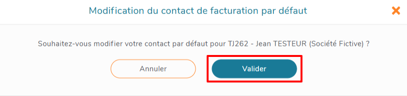 Modification du contact de facturation par défaut
