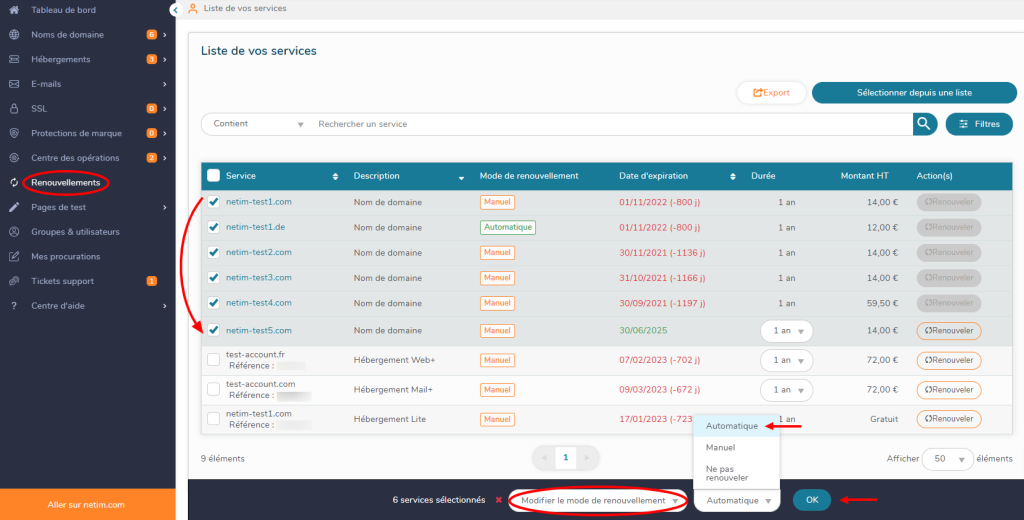Renouvellement par lots